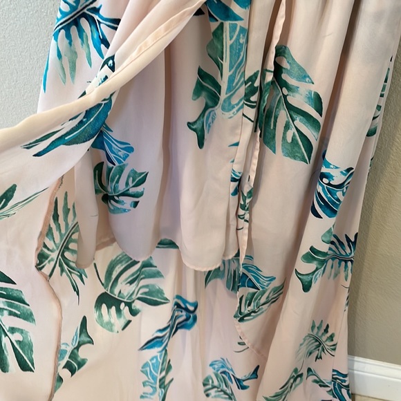 Peach Love California Summer Lovin' Palm Print Romper Maxi Size L - Picture 5 of 7